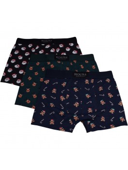 Hound 3-pak underbukser i blød kvalitet med forskellige julemotiver og elastik i taljen.