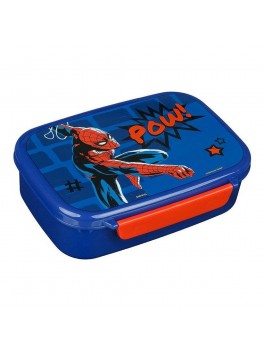 Spiderman madkasse i blå med rød indsats 
