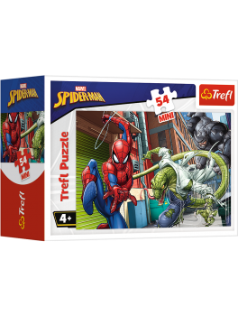 Spiderman pusle spil i lomme format med 54 mini brikker 
