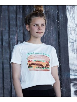 Hound t-shirt i hvide med Chese burger print 