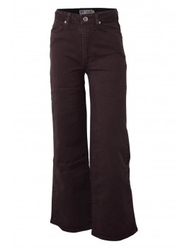 Hound jeans i mørkebrun med wide pasform. 