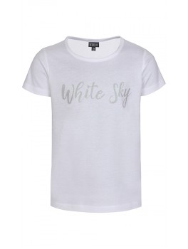 Kids-up t-shirt i hvid med white sky på maven