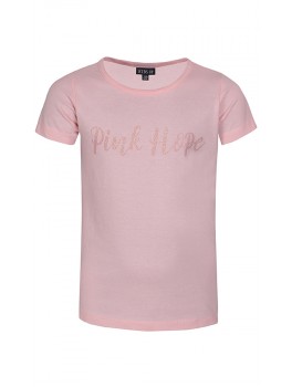 Kids-up t-shirt i lyserød med pink hope print på maven 