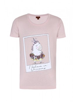 Kids up t-shirt i lyserød med unicorn 