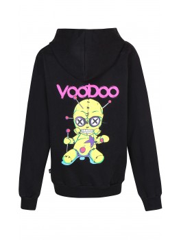 D-xel hoodie i sort med voodoo print på ryggen 