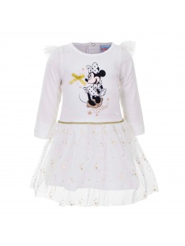 Minnie Mouse jule kjole i hvid med strut skørt 