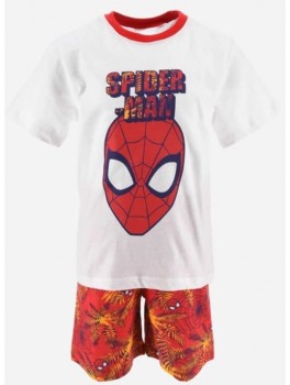 Spiderman shorts sæt med hvid t-shirt & hawaii shorts design 