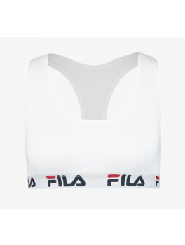 FILA top med logo på elastikken i hvid 