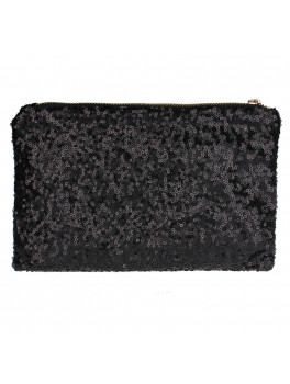 Hånd taske med sort glimmer 2 rum   26*12 cm 