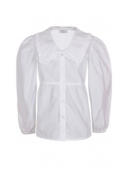 D-xel skjorte til piger i hvid med krave 