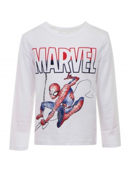 Spiderman l/æ T-shirt i hvid fra Marvel  