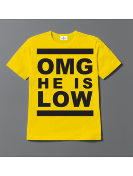 MSeventy2 t-shirt i gul med OMG Han R LOW print