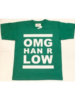 MSeventy2 t-shirt i lysegrøn med OMG Han R LOW print