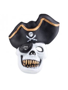 Pirat / sørøver maske i hvid 