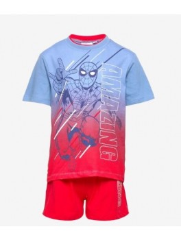 Spiderman shorts sæt i lyseblå