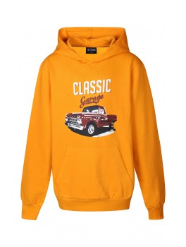 Dxel hoodie i orange med bil print 