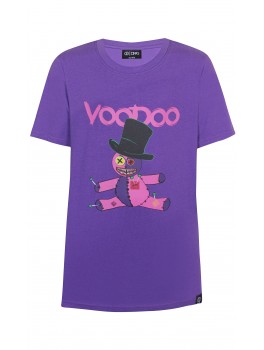 Dxel t-shirt i lilla med voodoo print 